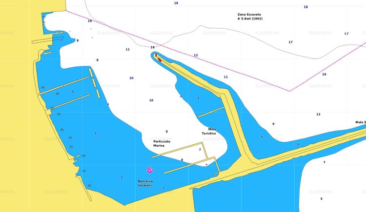 Map of Yacht Mooring in Marina Ortona