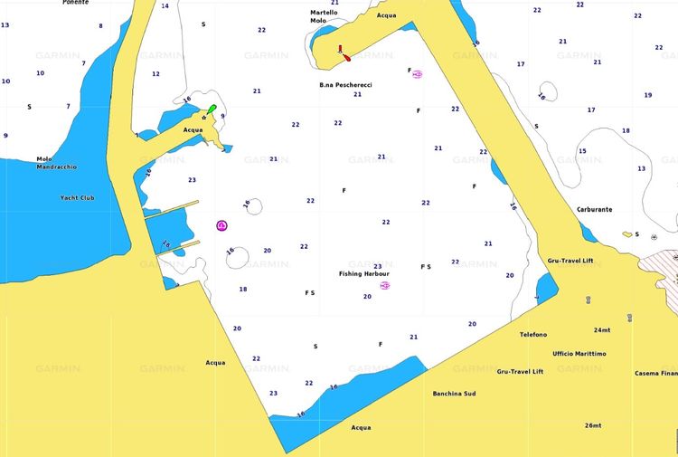 Map of Yacht Mooring in Marina Circolo Nautico Vasto