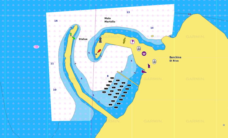 Map of Yacht Mooring in Pesсichi harbor